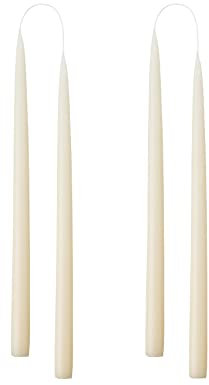 Kunstindustrien® Tapered Candles, Made in Denmark, 42 Colours Available, Dripless & Smokeless Dinner Candles, Candles Long Burning 15 Hours, Unscented Candle Gift Set, 4pcs. 2.2 x 35cm (Off-White)