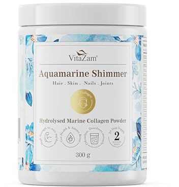 VitaZam Premium Marine Collagen Peptides Powder- Wild Caught Fish, Non-GMO Supports Healthy Skin, Hair, Nails, Joints, and Bones. Hydrolysed Type 1 & 3 Protein. Amino Acids, unflavoured, Easy to Mix.