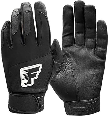 FINGER TEN Baseball Handschuhe Batting Gloves Super Grip and Protective Handschuhe, Jungen Mädchen Sommer Outdoor Sporthandschuhe (Adult Size-Schwarz, XL Adult)