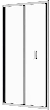 Box Doccia Nicchia 75 cm Mod. Capri Apertura A Libro Soffietto Vetro Temperato 6mm Trasparente Profili in Alluminio Cromato Flat Design Maniglia in Abs Cromato