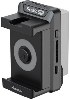 Accsoon SeeMo 4K30FPS - Transmisor de vídeo HDMI, adaptador MFi para iPhone y iPad, tiempo real UHD 2160P para iOS supervisión, RTMP Live-Streaming, compatible con lector de tarjetas SD, alimentación