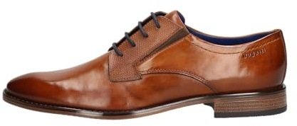 bugatti Homme Derby-schnürschuh mit Geprägten Elementen à Lacets, Cognac, 42 EU Large
