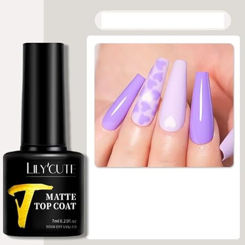 7ml Nagel Base/Top Coat Gel UV LED Überlack Versiegler Finish Nails Lack Acryl (Matte Top Coat, 7ml)