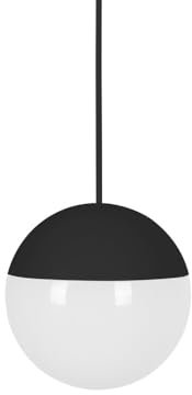 BARCELONA LED - Lampara techo colgante LED esférica ASTRO - lamparas minimalista, 9W - Luz led cálida (2700K), lampara de techo negra para cocina, comedores, salones