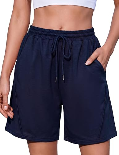Litherday Pantaloncini Donna Estivi Cotone Shorts Sportivi Pantaloni Corti Shorts da Yoga Donna Sportivi con Tasche per Casa Casu