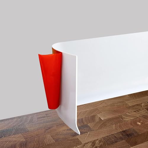 Plinthe Souple Autoadhésive PVC 3.5 mètre, Plinthe Adhesive -10cm de large -2 mm d'épaisseur, Plinthe Corniere Bande Décorative pour Cuisine et salle de bain Blanc