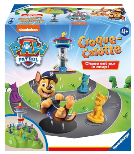Ravensburger - Croque Carotte Pat'Patrouille - Jeu de Parcours Rigolo - Chase Quartier Général - 2 à 4 Joueurs - Dès 4 Ans - 22385 - Version Française