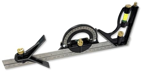 Eclipse Professional Tools ECUK-50-460R 300mm Combination Set - Ruler, Scriber, Spirit Levels, Protractor, Square and Centre Heads - Metric & Imperial Graduations - Accurate Marking & Measuring