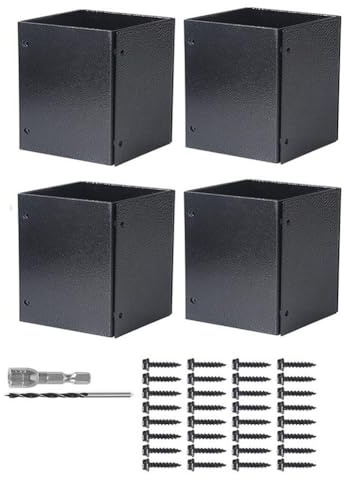 Gettimore Protecteur de colonne réglable pour boîte aux lettres, clôture et balustrades | Ajustement de 8,5 à 15,2 cm, cache-poteau en acier au carbone de 15,2 cm de hauteur avec revêtement résistant