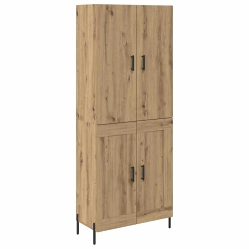 QJBSAVVA Armadio alto da parete in rovere Artisan, 69,5 x 34 x 180 cm, mobile da parete moderno con 2 ante, armadio sospeso salvaspazio per soggiorno