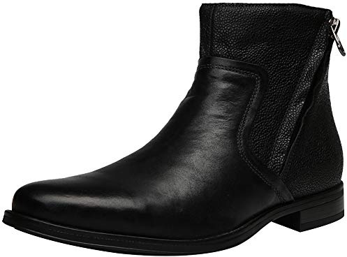 Jamron Uomo Vera Pelle Occidentale Vintage Chukka Stivali Cerniera Lampo Stivaletti Nero SN01747 EU42