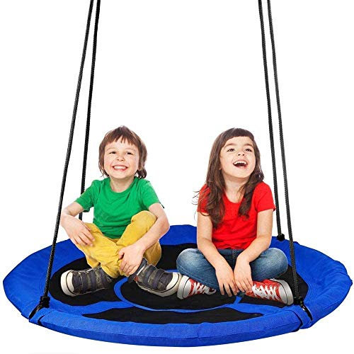Dripex Nestschaukel Kinder 100cm Runde Kinderschaukel bis 150 KG Höhenverstellbare 140-180cm Rundschaukel Oxford Baumschaukel für Outdoor Garten（ab 2 Jahre）