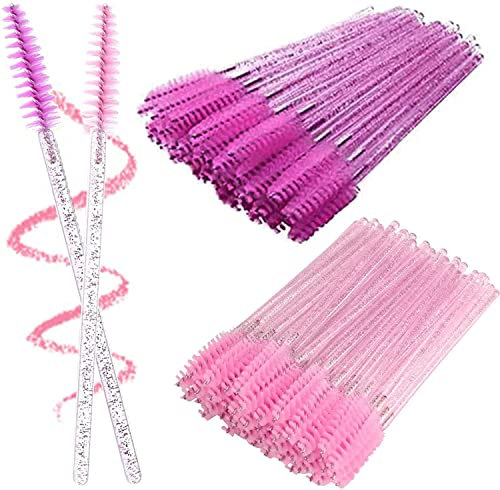 Brosses à Cils Jetables, FITDON 100 Pièces Pinceaux à Cils Jetables Goupillon Cils, Mascara Brosse à Sourcils Applicateur Outil de Maquillage