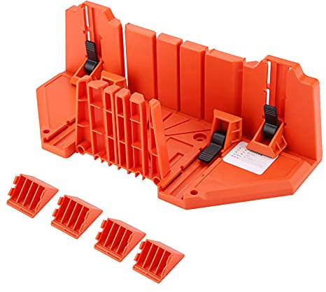 Woodworking Miter Saw Box, Precision Hand Clamping Mitre Cutter Case Set 22.5° 45° 90° 0° Angles Cut Slot Types Storage Manual Double Sided Teeth Woodworker Craftsman Carver Carpenter Accurate Cutting