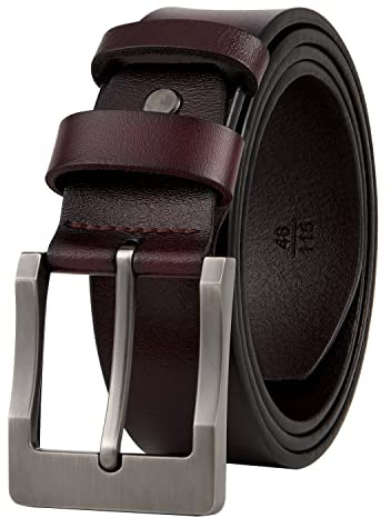 GSG SINCE 1998 Men's Genuine Leather Belt - Classic 38mm Wide Belt for Casual, Dress, Work & Special Occasions - Fits Jeans, Pants & Suits