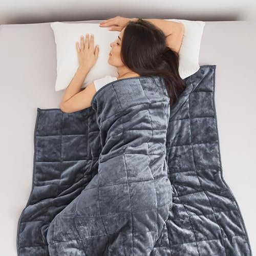 Bestlivings Gewichtsdecke 135x200cm - Entspannungsdecke 9kg - Anti Stress und Therapiedecke Anthrazit - Öko Tex - beschwerte Kuscheldecke mit Glasperlenfüllung