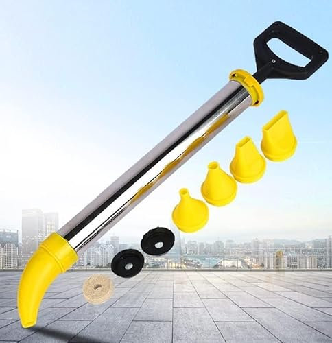 HaTur Fugenpistole für Mörtel Handmörtelpumpe Mörtelspritze Edelstahl Mörtelpumpe Mörtelsprüher Applikator mit 5 Düse