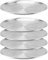 MUNGHOK Set di 5 stoviglie in acciaio inox, 30 cm, rotonde, piatti in metallo, piatti da portata rotondi, per campeggio, barbecue, picnic