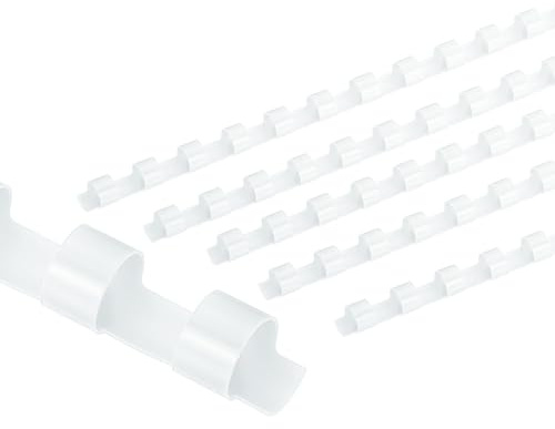 PATIKIL 8mm (5/16) Plastic Binding Combs, 50 Pcs 21 Rings Comb Binding Spines 40 Sheet Capacity Letter Size for Binding Paper Sheets, White