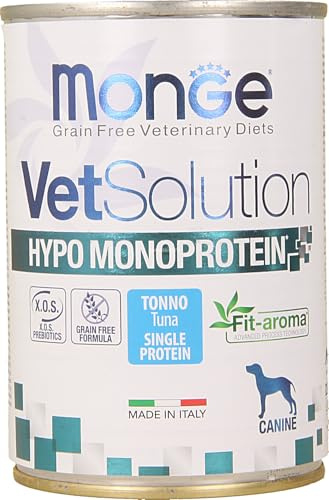 MONGE VET SOLUTION CANE HYPO MONOPROTEIN TONNO GR.400 - confezione da 12