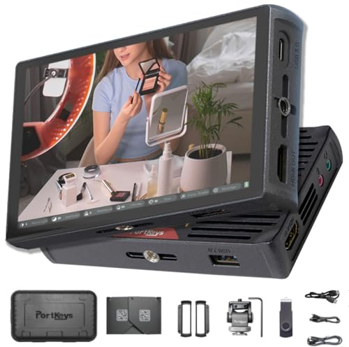 PortKeys PL5 4K HDMI Monitor de Tarjeta de Captura de Pantalla táctil con 360 ° Color Grader, Live Streaming Monitor, USB 3.0 de transmisión rápida,1920x1080p60 de Salida
