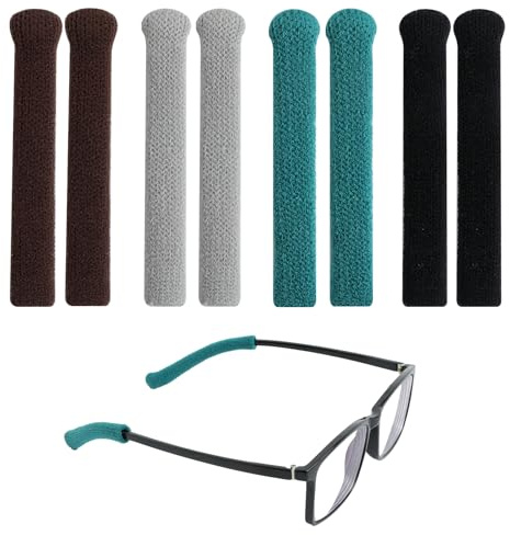 DOULEIN Embouts pour Branches de Lunettes, 4 Paires Protege Branche Lunette Coussinet Oreille Lunettes en Tricoter Couvre-bras de Lunettes Antidérapants Accessoires pour Lunettes
