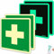 Ashoaza 4 Leuchtfolie Erste Hilfe Aufkleber 15x15 Cm, Erste Hilfe Schild, selbstklebender verbandskasten, verbandskasten zuhause, first aid kit, einfache Installation, (notfalldose aufkleber）