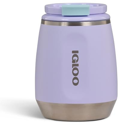 IGLOO Wine 10 - Taza térmica de acero inoxidable (0,3 L, aislada, a prueba de fugas), color morado
