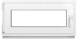 Framex Fenêtre de cave - En plastique - Blanc - Largeur x Hauteur : 90 x 40 cm (900 x 400 mm) - Double Vitrage (32 mm) - Fonction Oscillo-Battante, Gauche (poignée à Droite)