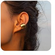 LAURITAMI 2 Pezzi Ear Cuff Orecchini Donna, Orecchini Clip Senza Buco Ear Cuff Acciaio Inossidabile Chunky Finti Cartilagine Helix Piercing Gioielli