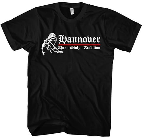Hannover Ehre und Stolz Herren T-Shirt | Sport Shirt Fussball Ultra Skyline Trikot | M1 Schwarz (S)