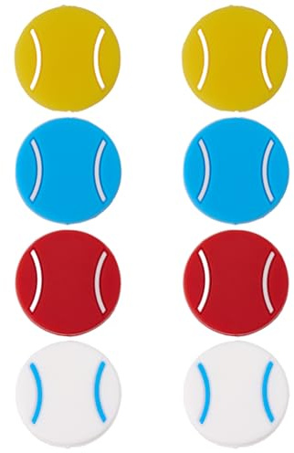 CREATCABIN 1 Caja de 8 amortiguadores de Raqueta de Tenis de 4 Colores, de Silicona, de Goma Suave, Redondos, con Control de Vibración Y Reducción de Ruido, para Raquetas de Tenis de 24.5 x 7mm
