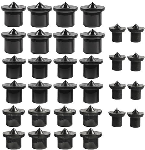 Tokaneit Herramienta de Alineación de la Espiga 32 Piezas Negro Centros de Clavijas de Madera,Herramienta de Posicionamiento del Punto Central para Carpintería,Puntas de Marcado de Espigas