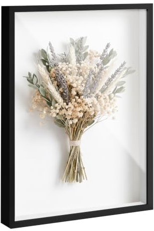 Vexaflow Cadre Photo 3D, 43,5 x 31 x 4,5 cm, Parfait pour Créations DIY, 3 cm de Profondeur, Boîte Vitrine à Remplir, Cadre Photo pour Souvenirs, Fleurs, Médailles et Objets Personnalisés