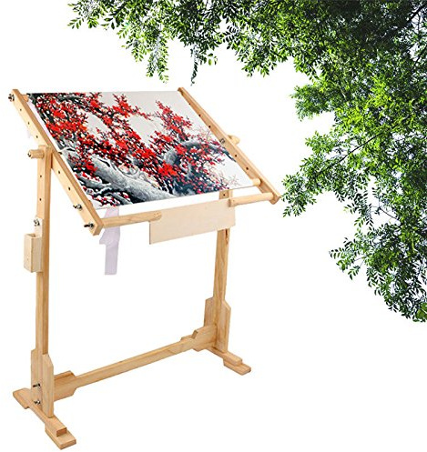 Métier à Broder sur Pied pour Broderie, Piquage, Point de Croix, Peinture sur Soie, 50 cm