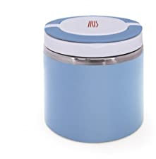Iris Barcelona Lunch Box Fiambrera Térmica de Acero Inox 18/8, táper con Doble Pared, Tapa Aislante, Doble Asa, Válvula Anti-Vacío y BPA Free, 600 ml Azul