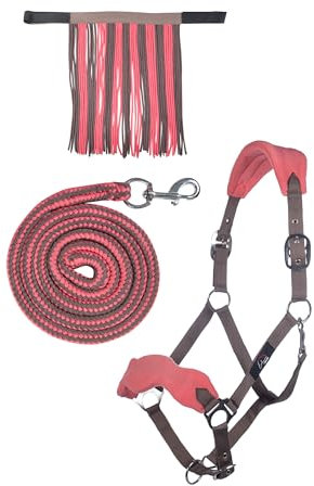 HKM 10733 Halfterset, Halfter Fliegenfransen Strick 180cm Karabiner, Pony VB WB