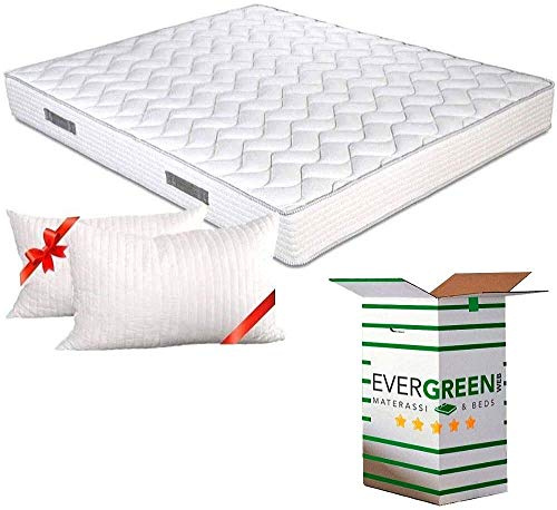 Evergreenweb ?ortopediskt viskosskum madrass 20 cm hög med kudde INKLUSIV, nedre lager av kallt skum, avtagbart överdrag, hypoallergen, för alla lamellrosor och sängar | Sleepy