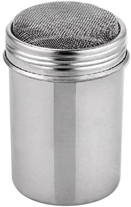 Baost 1Pc Stainless Steel Powder Shaker with Fine-Mesh Lid, Chocolate Cupcake Decor Shaker Bottle Flour Spice Powder Sprinkler Icing Sugar Coffee Sifter Power Can Random