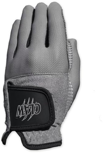 CaddyDaddy Claw PRO Golf Gloves for Men | Flex-Mesh Suede/Design for Cool Ventilation | Lasts 3-5 Times Longer Than Leather | Silicone-Web Coating for Maximum Grip | Washable | Grey | LH-Large