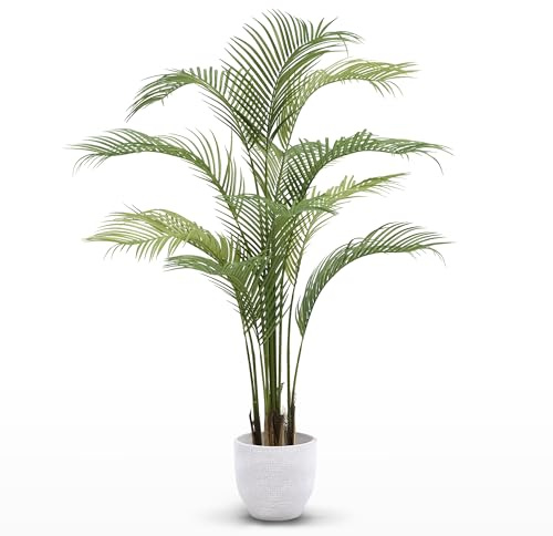MAIA SHOP Palma artificiale 150 cm, pianta finta da interno iperrealistica, albero decorativo tropicale per arredare casa ufficio e hotel