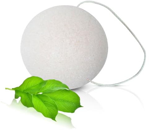This Hippie Girl | Konjac Exfoliating Organic Facial Sponge | Plant Based Gentle Exfoliating Face Scrubbie | Safe for Sensitive Skin | Simply White (White)
