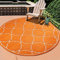 SANAT Outdoor Teppich Wetterfest - Für Innen- und Außenbereich - Wasserabweisend für Balkon, Terrasse, Garten, Küche, Bad oder Wohnzimmer - Orange, 120 cm Rund