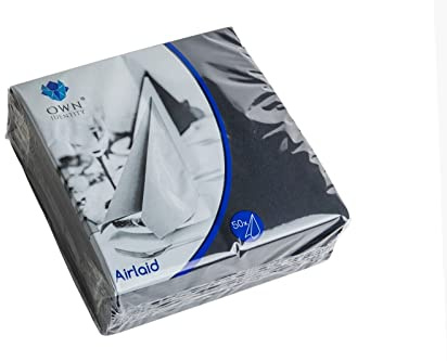 We Can Source It Ltd – Black Pocket Pop in Airlaid Napkins 40cm 8 Fold with Soft Linen Feel – Luxury Table Napkins for Dining, Weddings and Events – Strong and Absorbent Design - 100 Napkin (2 Packs)