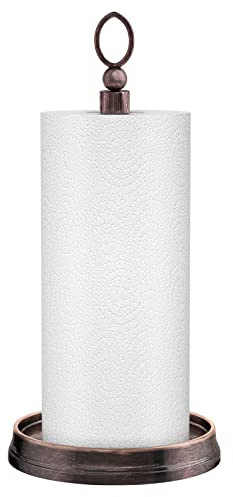 KASUNTO Paper Towel Holder Countertop Standing Paper Roll Holder, Paper Towel Holder for Kitchen Countertops, Bars & Dining Tables,Fits Standard & Jumbo Rolls, Oil Rubbed Bronze