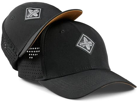 Soulbuddy Snapback Sports Cap – 2er-Set Familien Outfit Set – Herren & Damen Cap Kinder – Atmungsaktiv – Schnelltrocknend – Midnight Black– One Size und Kids M