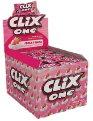 Chicles Clix Sabor Fresa - Nata (200 Unidades)