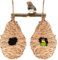Schwalbennest,Nisttasche Vogelnest Gewebt,Gras Bird Nest，Handgewebte Vogelhäuser, für Wellensittich Meise,Kanarienvogel, Amsel, Hummingbird,Rotkehlchen,Zebrafinken 24x12cm (2 Stück)