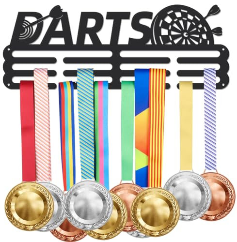 SUPERDANT Darts Medaillenhalter Sport Rennen Medaillen Aufhänger andhalterung Eisen Band Medaillen Aufbewahrung Dekor Auszeichnungen Medaillenhalter Geschenke für Sportler Kinder