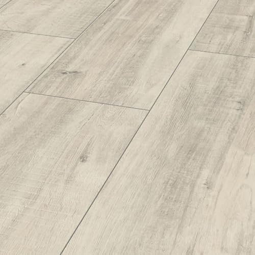 HORI® Laminat-Boden Dielen Bodenbelag XXL - Hochwertiger Laminatboden für eine moderne Raumgestaltung | Strapazierfähig und pflegeleicht | viele Dekore wählbar | | 1380 x 326 mm | Eiche Weiß